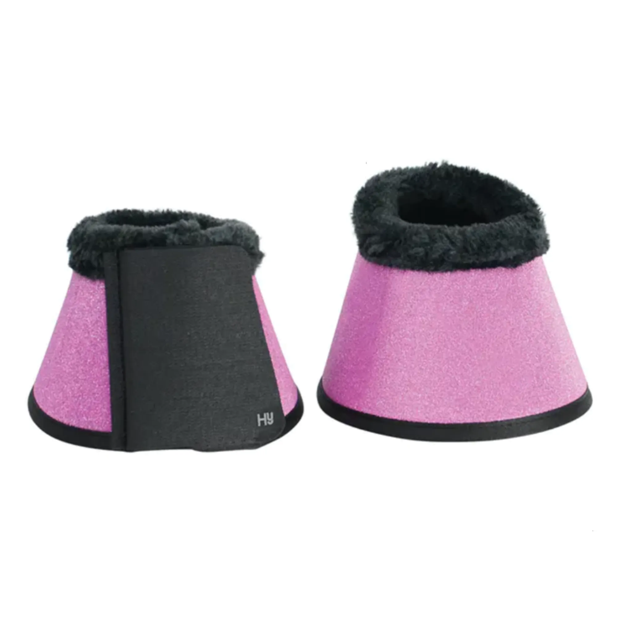 HY Equestrian Shimmer Over Reach Boots Pink